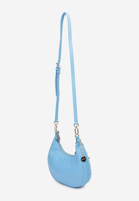 Niebieska Mała Torebka ze Zdobieniem i Odpinanym Paskiem Wyneth