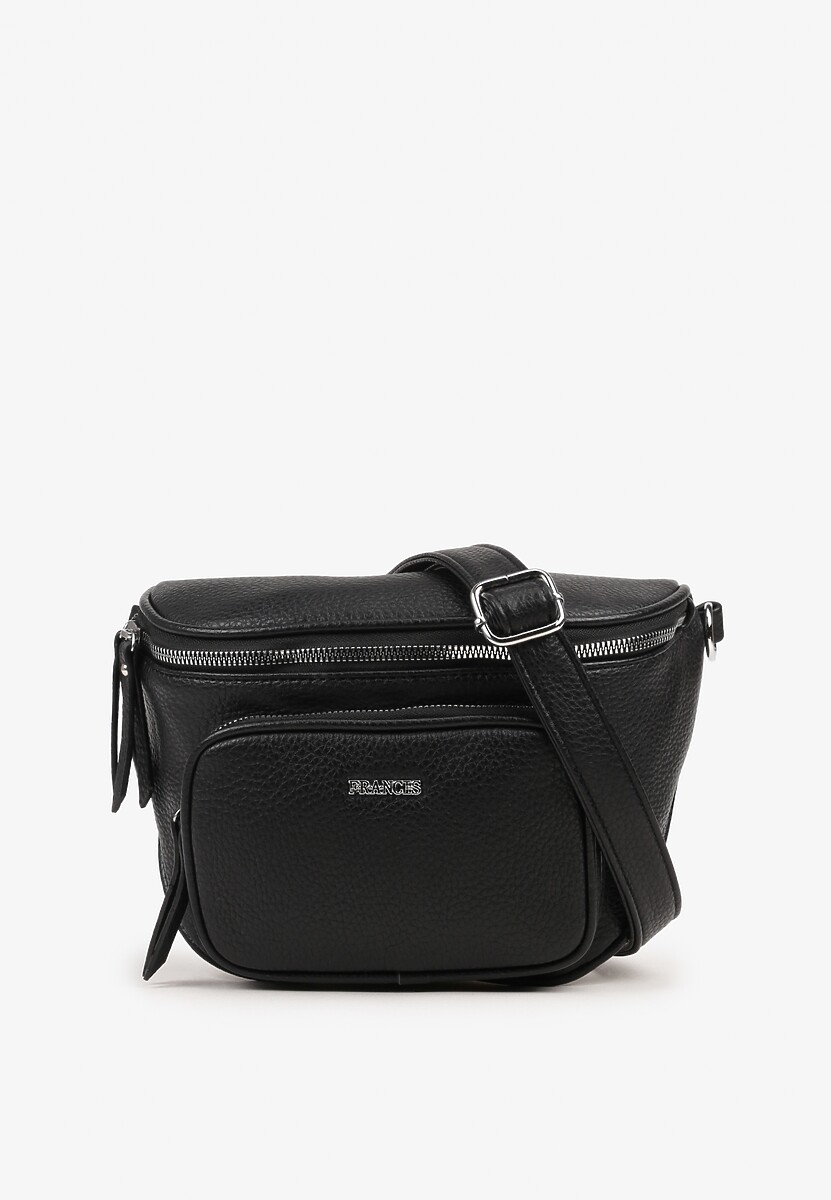 Czarna Torebka w Stylu Listonoszki z Ozdobnymi Suwakami Nilanisse