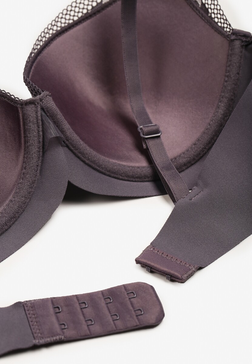 Ciemnoszary Biustonosz z Drobną Zawieszką Ecrulia