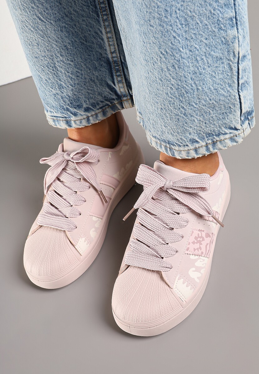 Różowe Sneakersy w Geometryczny Wzór Valdisa