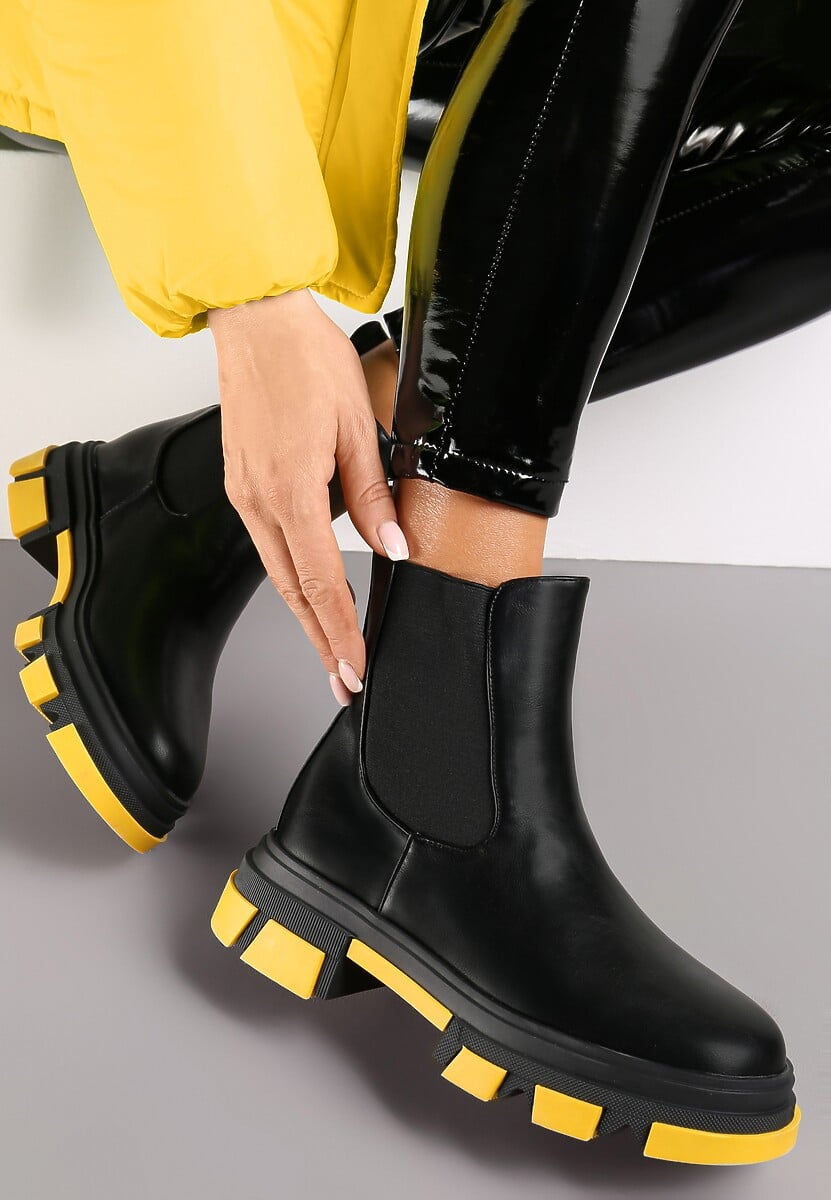 Czarno-Żółte Botki Phenite