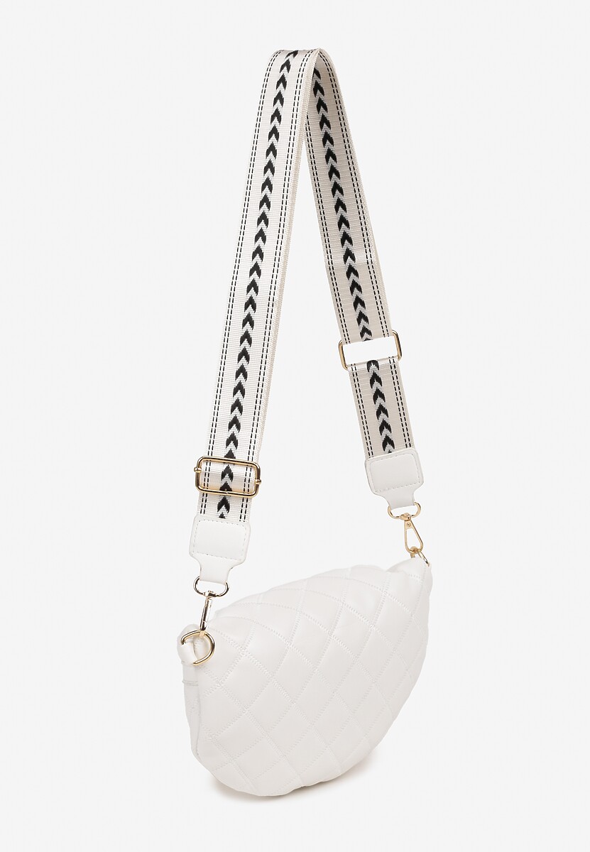 Biała Nerka Tłoczona Ozdobiona z Portmonetką i Napisem Ananne