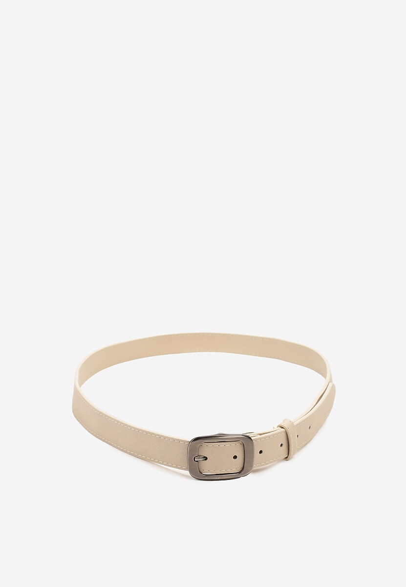 Brązowy Klasyczny Pasek z Klamrą o Geometrycznym Kształcie Revadelle