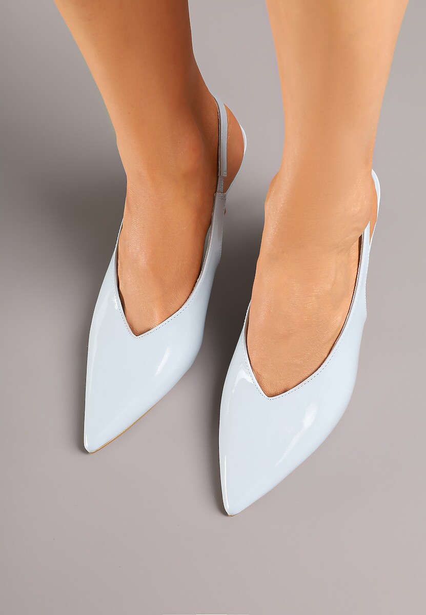 Niebieskie Czółenka Sandały Slingback Vices na Obcasie Typu Szpilka Tilionea