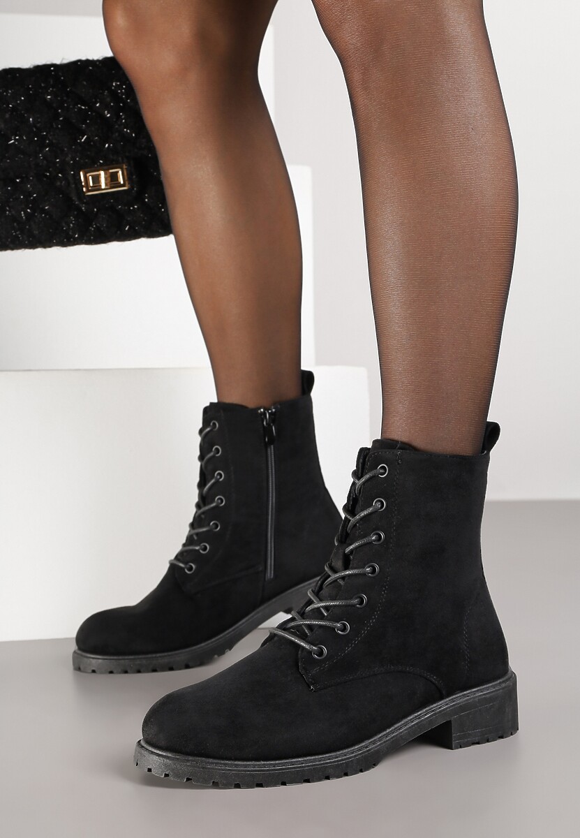 Czarne Klasyczne Botki Workery Morienne