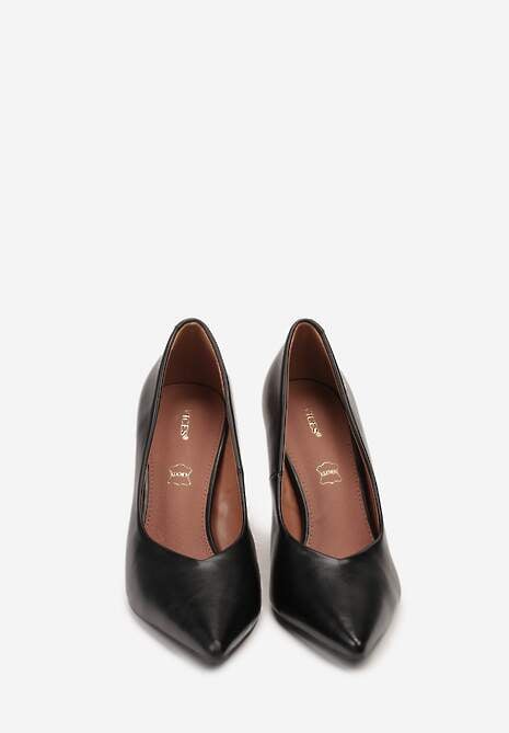 Czarne Szpilki Vices z Wkładką ze Skóry Naturalnej Anistte