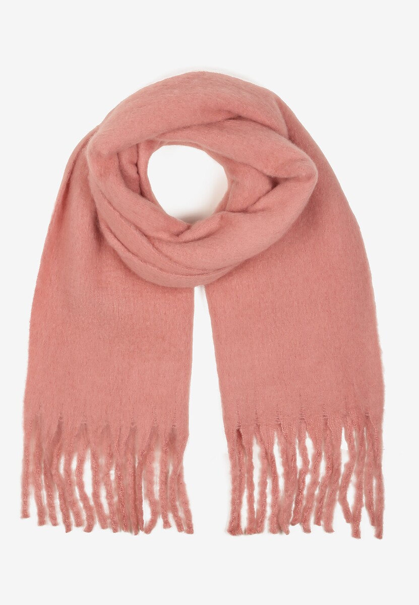 Ciemnobeżowy Szalik Ozdobiony Frędzlami Esalirea