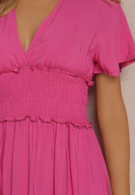 Fuksjowa Sukienka z Wiskozy Rukhsar