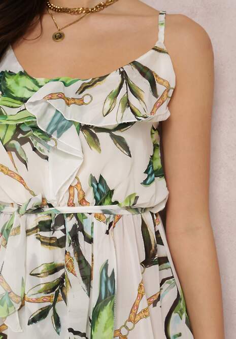 Biało-Zielona Sukienka Sereilena