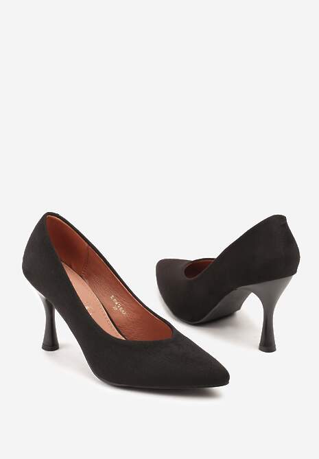 Czarne Szpilki Vices z Wkładką ze Skóry Naturalnej Muzite