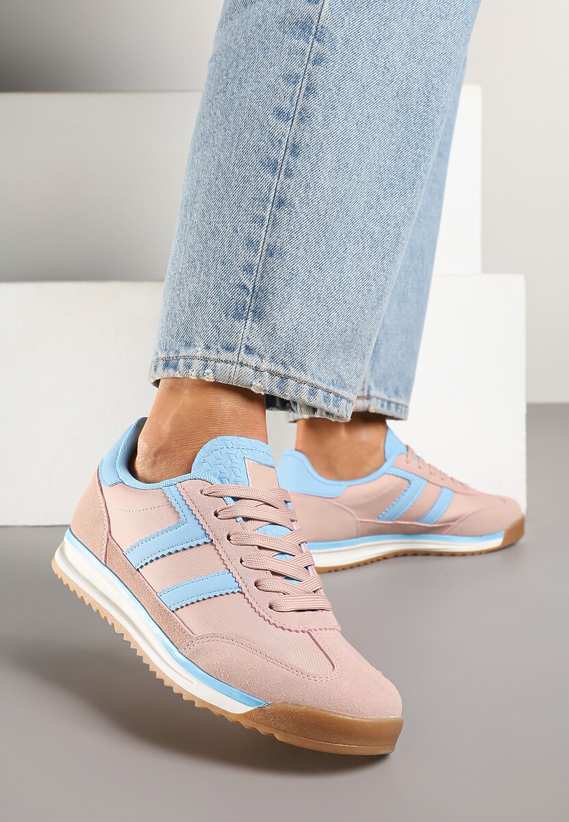 Różowo-Niebieskie Sneakersy z Geometrycznym Wzorem Eravania