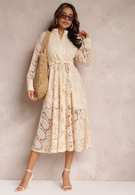 Jasnobeżowa Sukienka Palestra