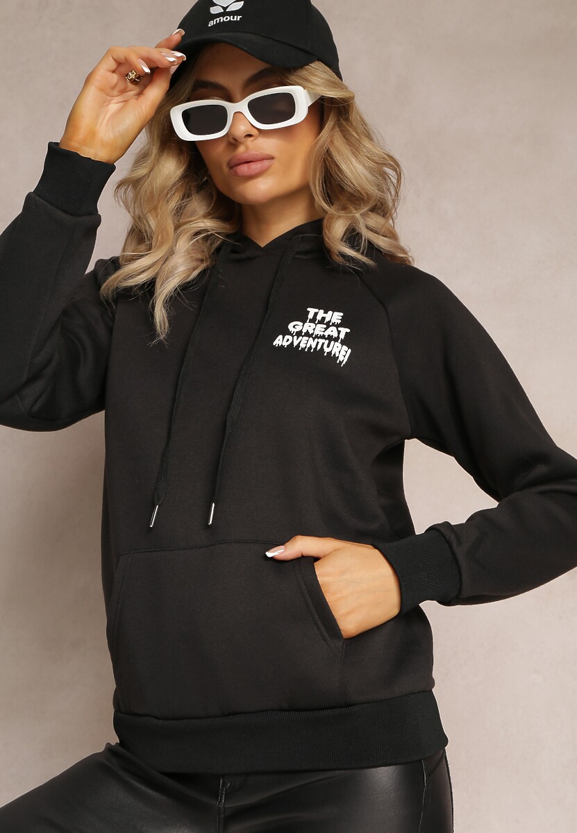 Czarna Wsuwana Bluza z Kapturem Sivame