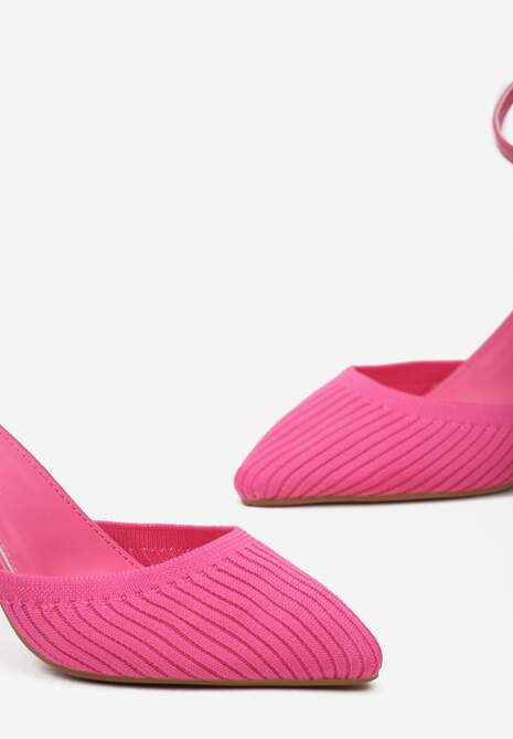 Fuksjowe Klasyczne Czółenka na Słupku z Zapięciem przy Kostce Arnallia