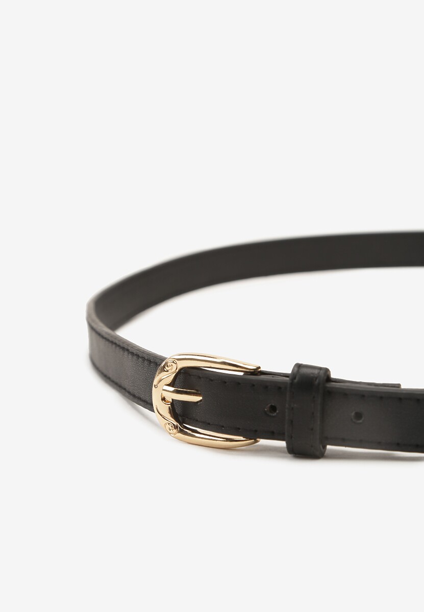 Czarny Klasyczny Wąski Pasek z Klamrą Revandrine