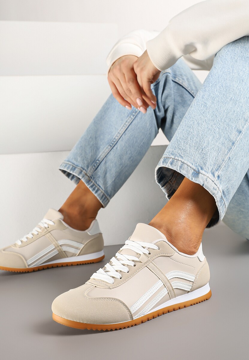 Czarne Sneakersy Klasyczne Tenisówki Zdobione Przeszyciami Ellexia