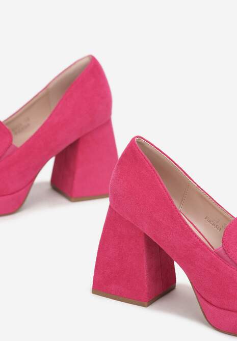 Fuksjowe Półbuty na Geometrycznym Słupku z Kwadratowym Noskiem Vathuvie