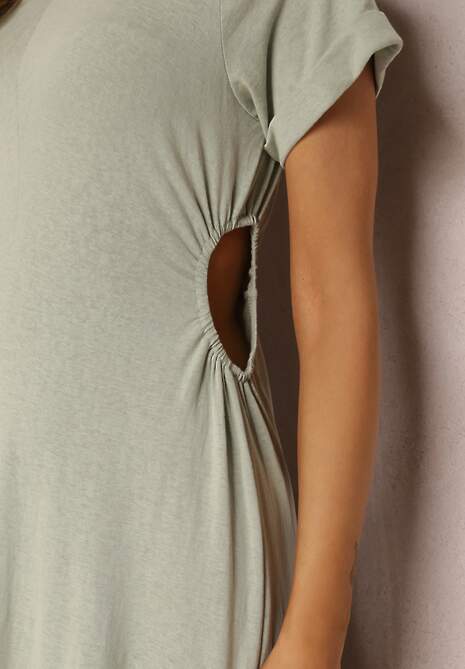 Zielona Sukienka Bawełniana Satho