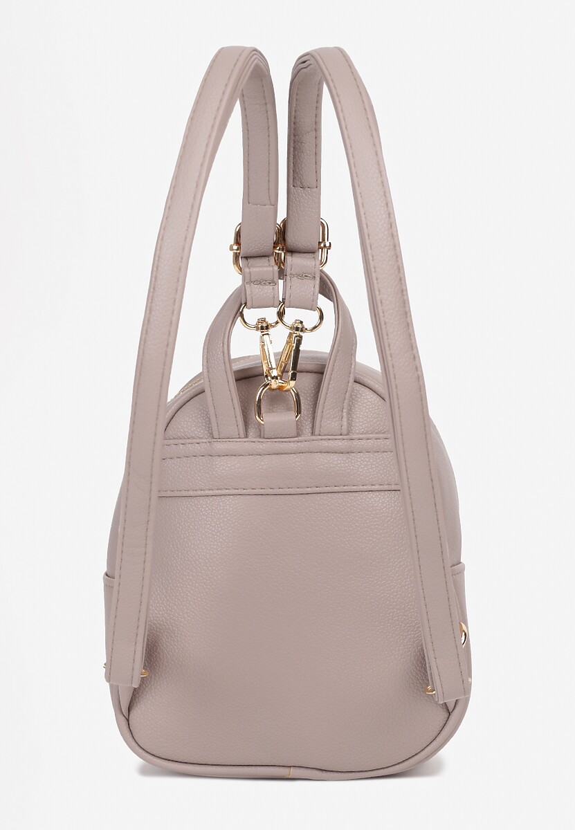 Ciemnoszary Plecak z Regulowanymi Odpinanymi Paskami i Ozdobną Kieszonką na Magnes Nelvera