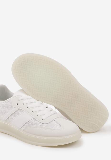 Białe Sneakersy w Stylu Tenisówek z Paskami Eleaniria