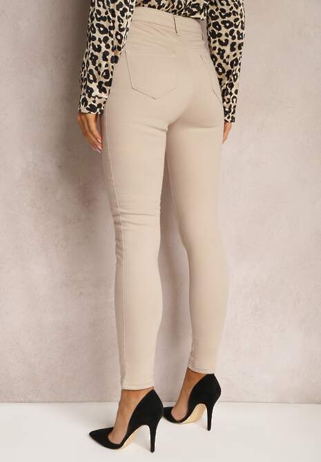 Beżowe Spodnie Skinny Winvienne