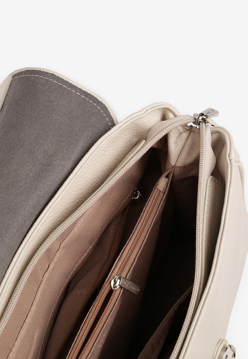 Jasnobeżowy Plecak Basic z Ozdobnym Frędzlem Vikelin