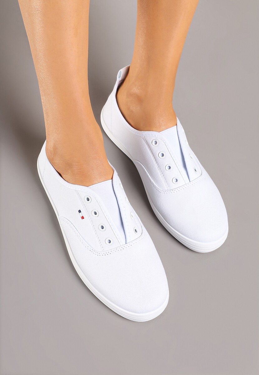 Białe Wsuwane Tenisówki w Casualowym Stylu Sepessa
