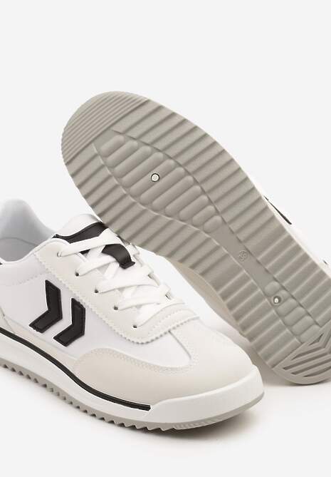 Białe Sneakersy ze Wzorem Strzałek Faltewia