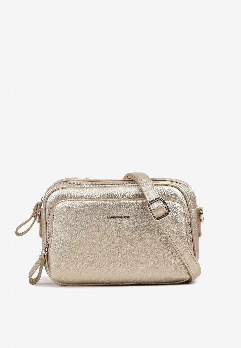 Złota Torebka Listonoszka z Regulowanym Paskiem Soneloria