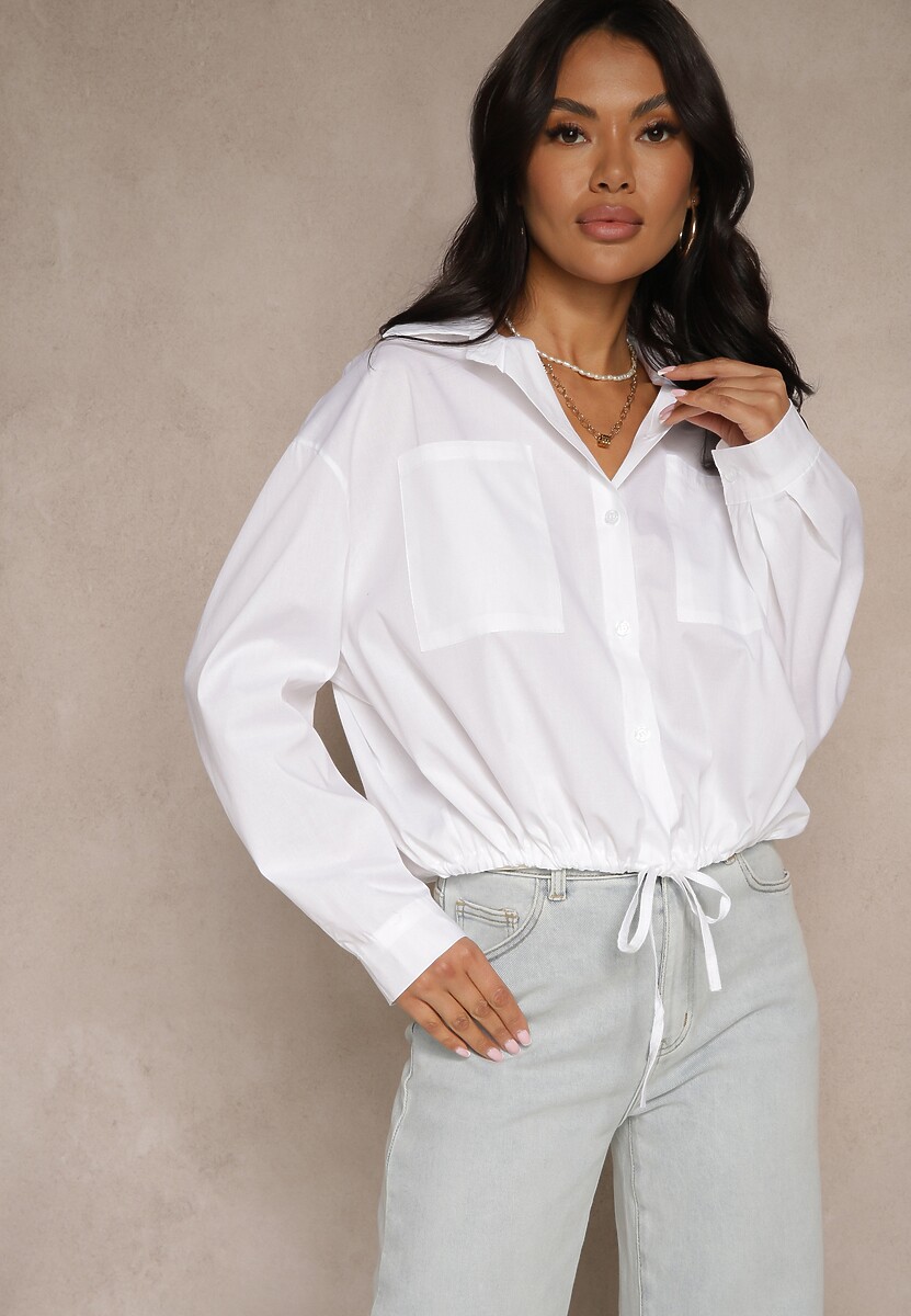 Różowa Koszula z Bawełny z Wiązaniem Calmio