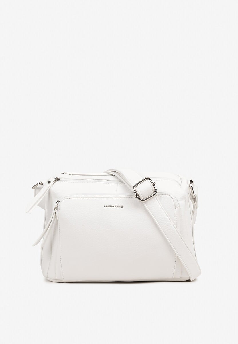 Biała Torebka Trzykomorowa w Stylu Listonoszki Jenelira