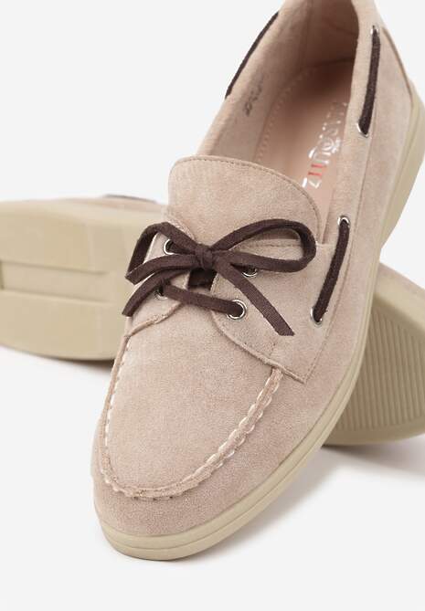 Beżowe Mokasyny z Kokardą Gohilde