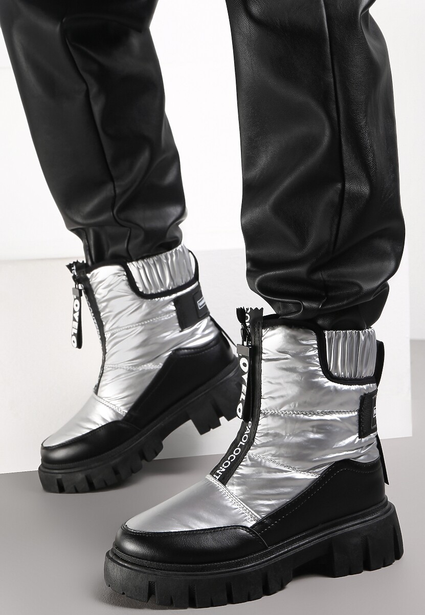 Srebrne Śniegowce na Grubej Podeszwie Rumisa