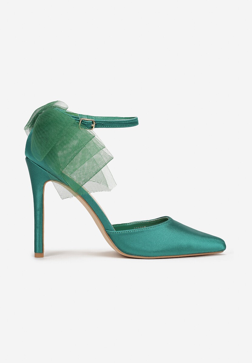 Zielone Szpilki z Tiulową Kokardką Veva