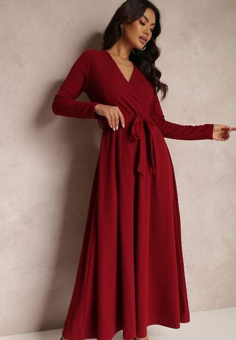 Bordowa Sukienka Achina