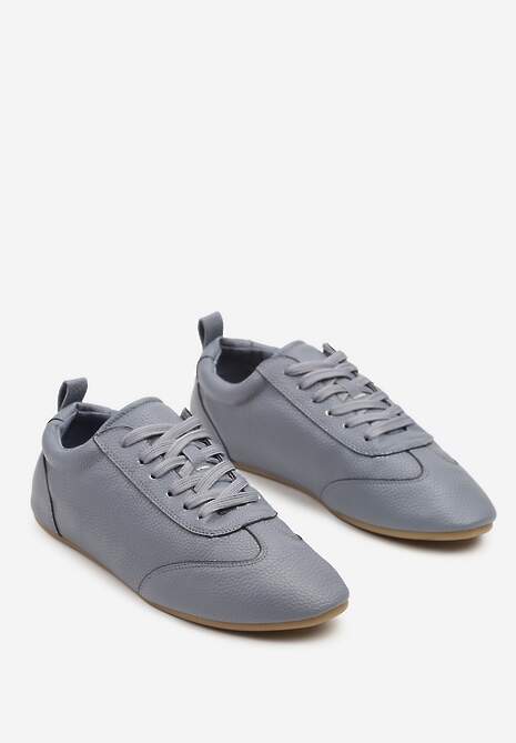 Niebieskie Tenisówki bez Zdobień z Ekoskóry Verillis