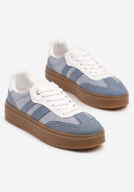 Niebieskie Sneakersy Tenisówki na Kauczukowej Podeszwie Ardisora