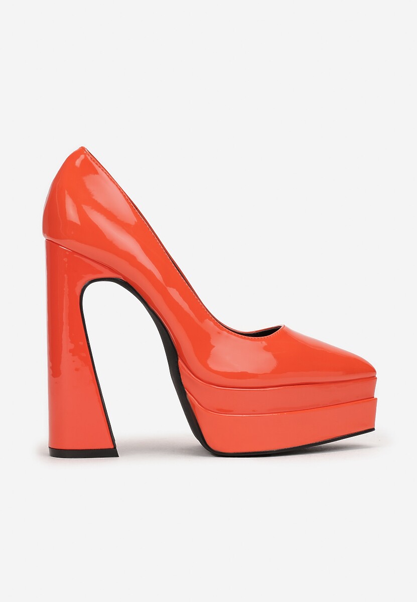 Pomarańczowe Czółenka na Wysokim Słupku i Platformie Valme