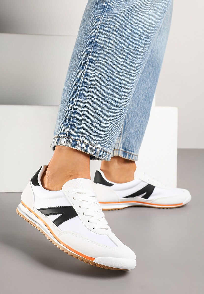 Białe Sneakersy z Geometrycznym Wzorem Zoloti