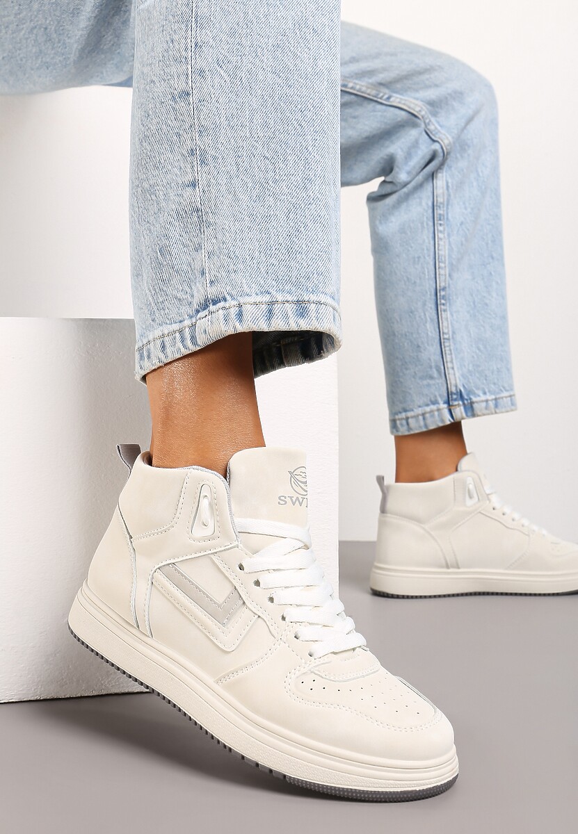 Beżowo-Szare Sneakersy Maeramia