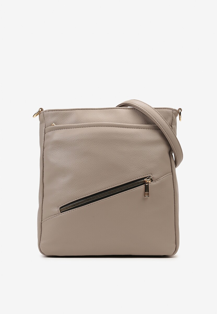 Beżowa Torebka o Kwadratowym Fasonie na Ramię Tafiana