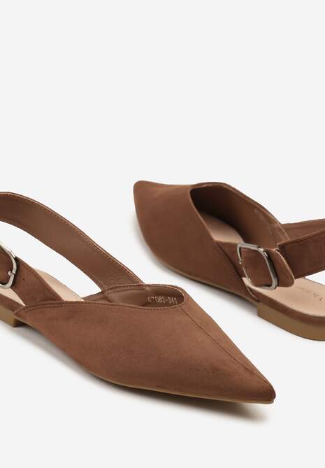 Jasnobrązowe Sandały Vices Typu Slingback z Wkładką ze Skóry Naturalnej Rallora