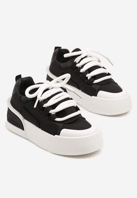 Czarne Streetwearowe Sneakersy Trampki na Platformie Danenith