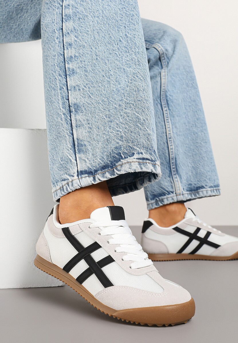 Beżowo-Różowe Sneakersy Typu Klasyczne Tenisówki Isnnoria