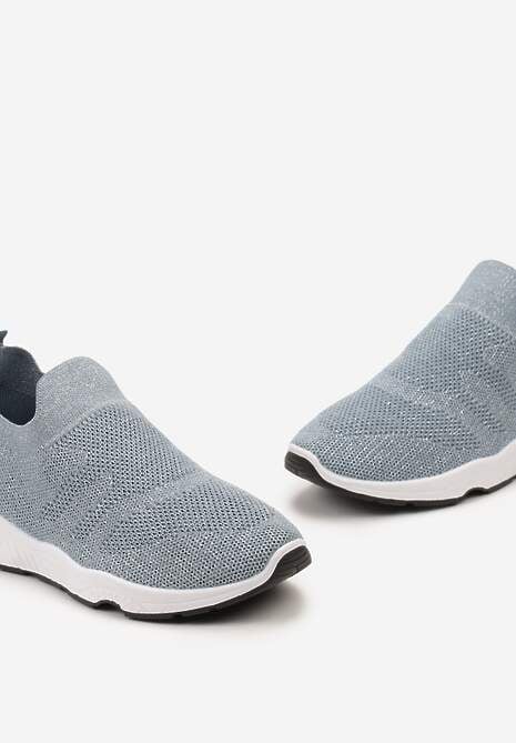 Jasnoniebieskie Buty Sportowe na Płaskiej Podeszwie z Elastyczną Cholewką Urselith