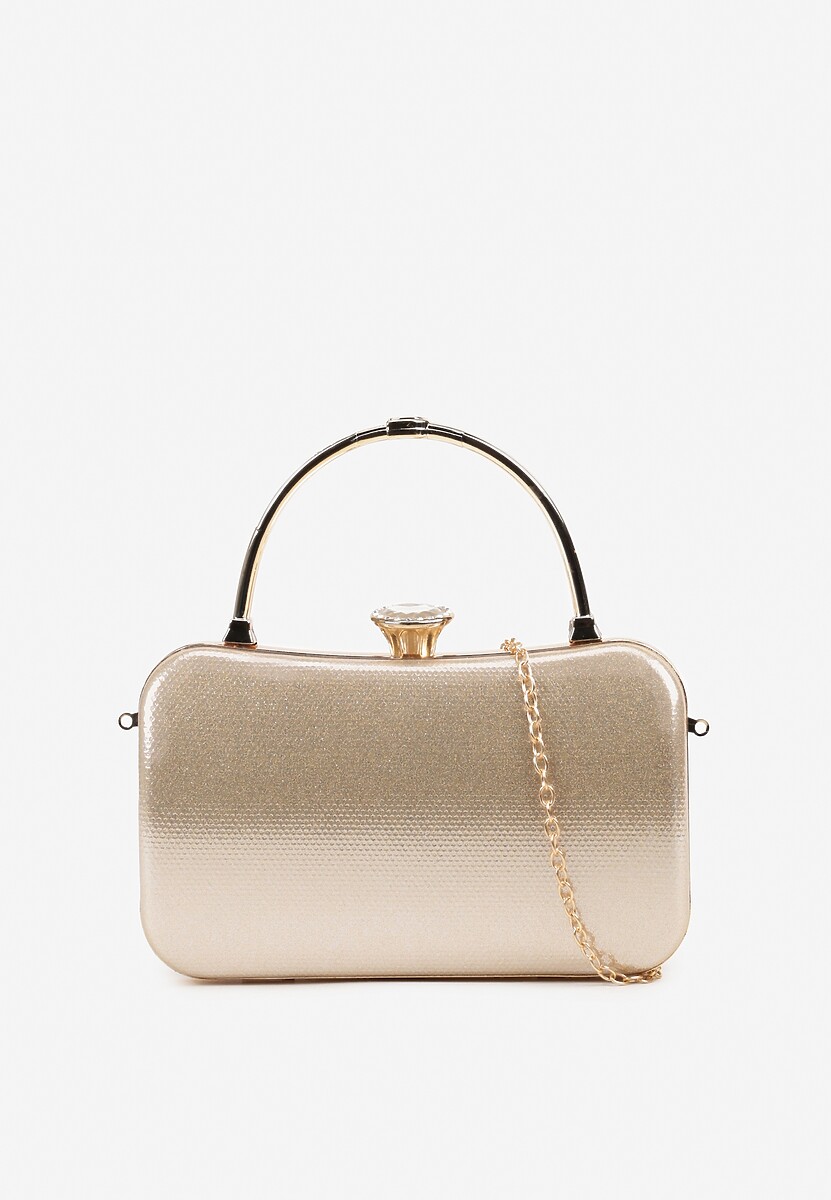 Srebrna Torebka Kopertówka z Ozdobną Rączką i Cyrkoniowym Zatrzaskiem Riverdi