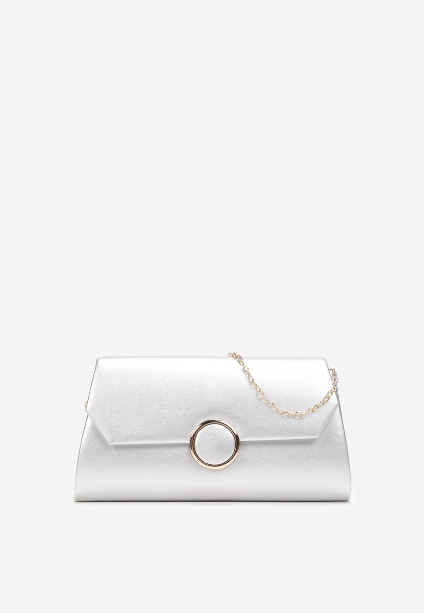 Złota Torebka Kopertówka z Magnetyczną Klapą i Odpinanym Łańcuszkiem Ahora