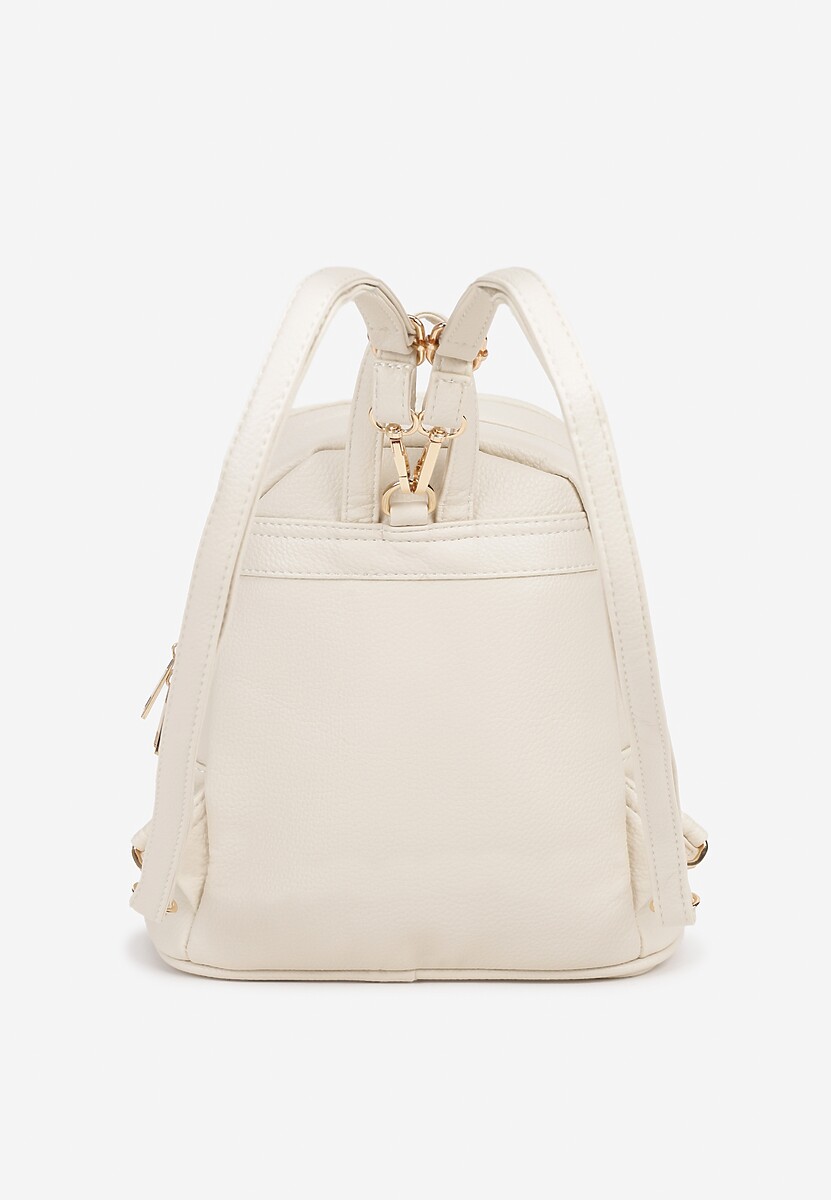 Jasnobeżowy Casualowy Plecak z Metaliczną Aplikacją i Regulowanymi Szelkami Haliriss