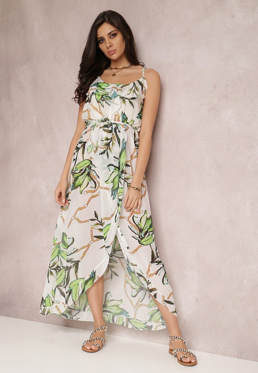 Biało-Zielona Sukienka Sereilena