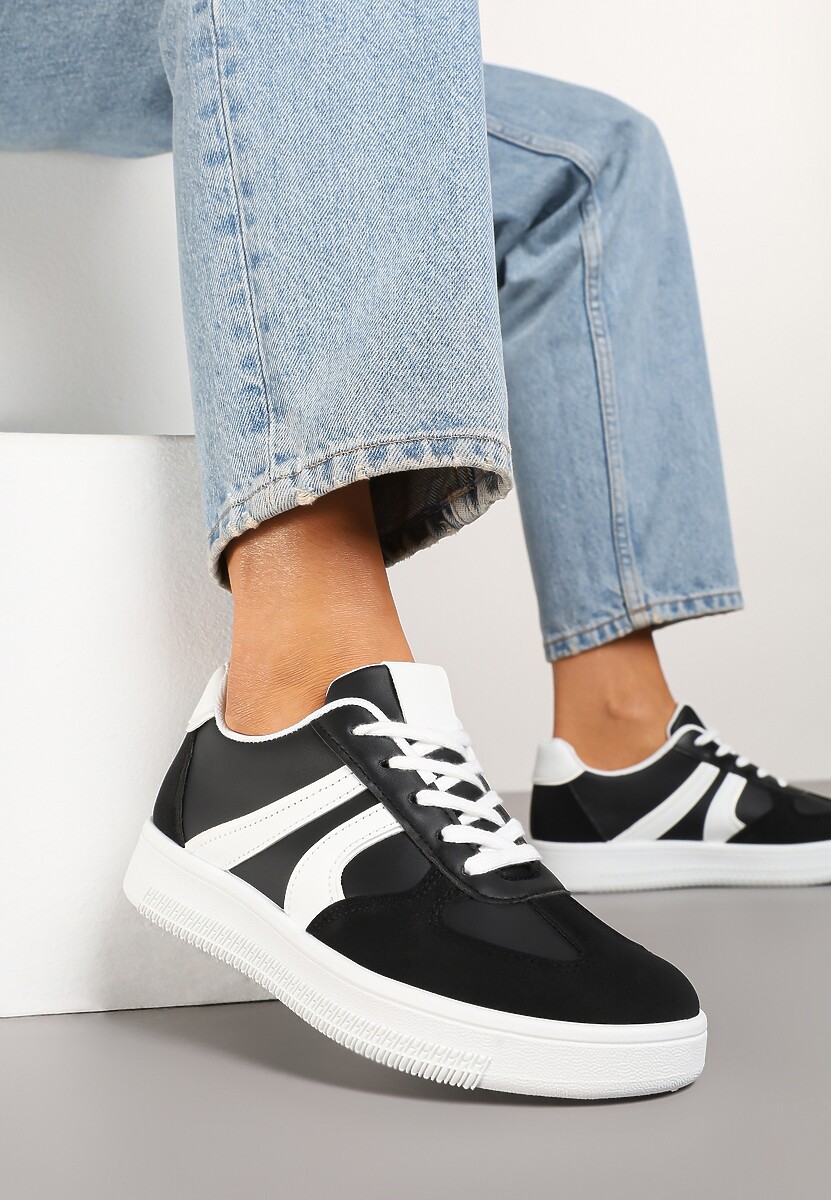 Czarne Sneakersy Klasyczne Tenisówki Setinora